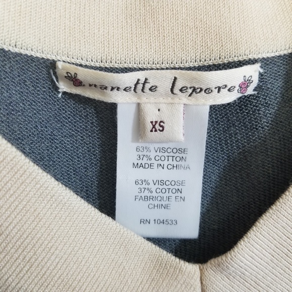 NANETTE LEPORE Womens Gray & Cream Knit Stretchy Tank Top Size XS - Picture 8 of 8